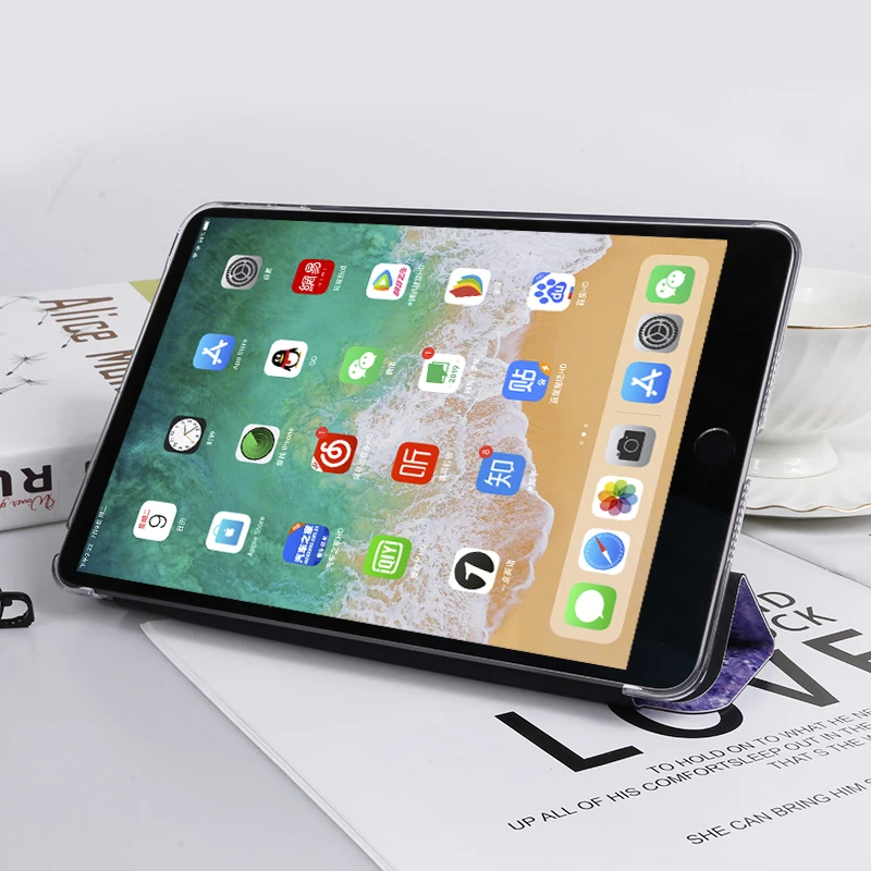Чехол для планшета Apple iPad Mini 5 7,9 ''A2124 A2125 A2126 A2133 LTE-wifi Ice Rose Painting Магнитный чехол Smart Cover