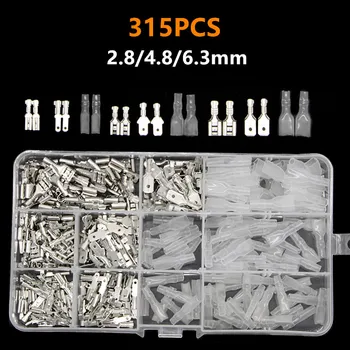 

315PCS 2.8/4.8/6.3mm Spade Connectors Insulated Male&Female Electrical Wire Connector Crimp Spade Terminals
