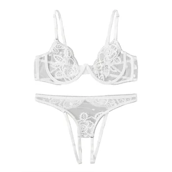 

New Sexy Lingerie Bra Set Women Sexy Lace Flower Bra Corset Lace Underwire Racy Lingerie Intimates Set Women Tops Briefs