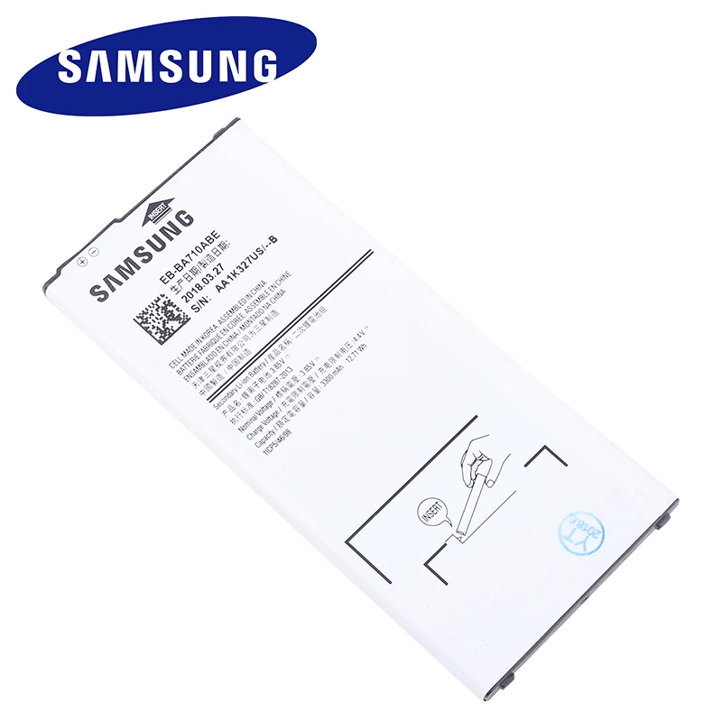 Samsung GALAXY A7 A7100 A7109 A710 A710F EB-BA710ABE сменный аккумулятор настоящий телефон аккумулятор 3300 мАч