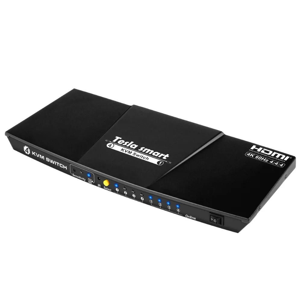 4K 4 порта KVM переключатель HDMI 4x1 KVM HDMI переключатель Sup порты USB 2,0 управление устройством до 4 шт. 4 входа 1 выход HDMI KVM коммутатор