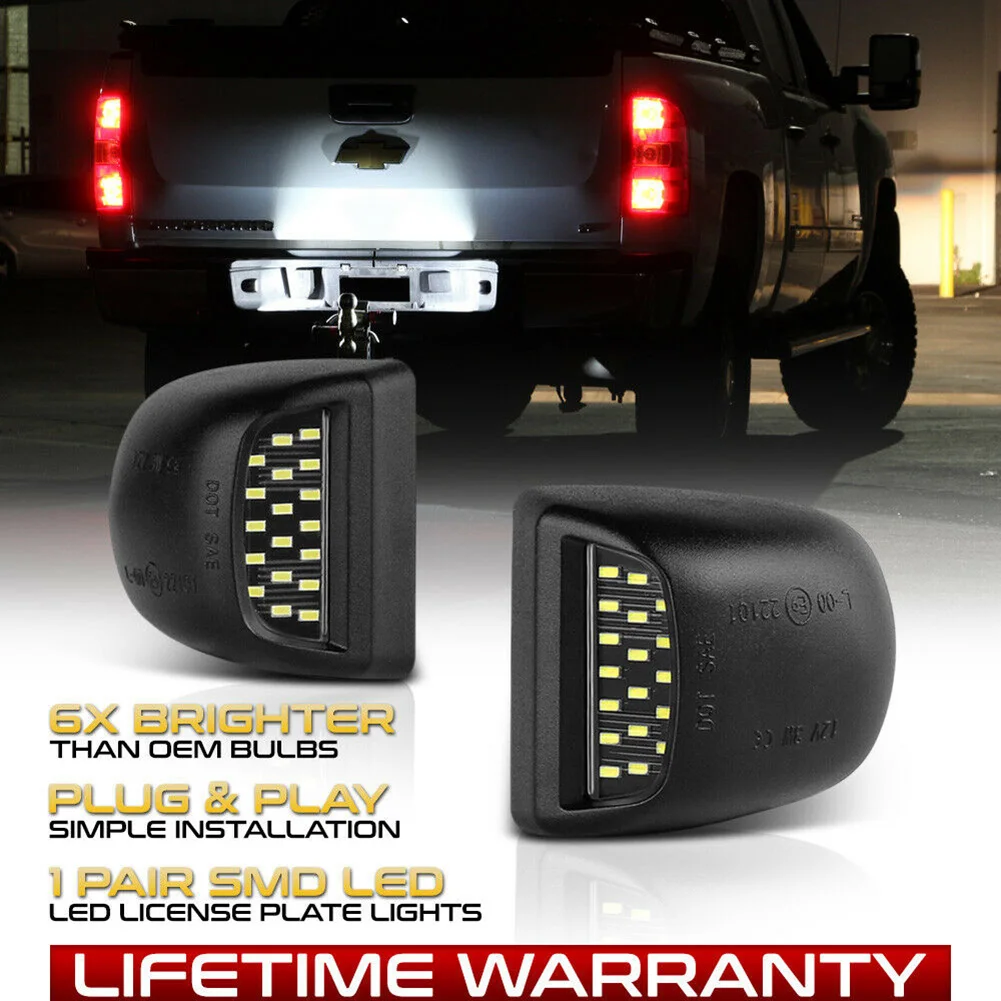 

Hot 1pair Car LED License Plate Lights Lamp Set for Chevrolet Silverado 99-13 Accessories Car Styling