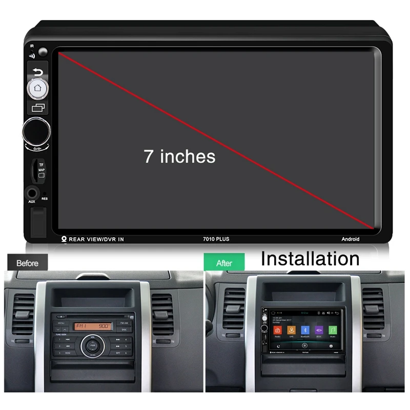 Android 8,1 автомагнитола Gps навигация 2 Din автомагнитола 7 дюймов Автомобильный Mp5 мультимедийный плеер FM AM RDS радио-проигрыватель вluetooth 7010
