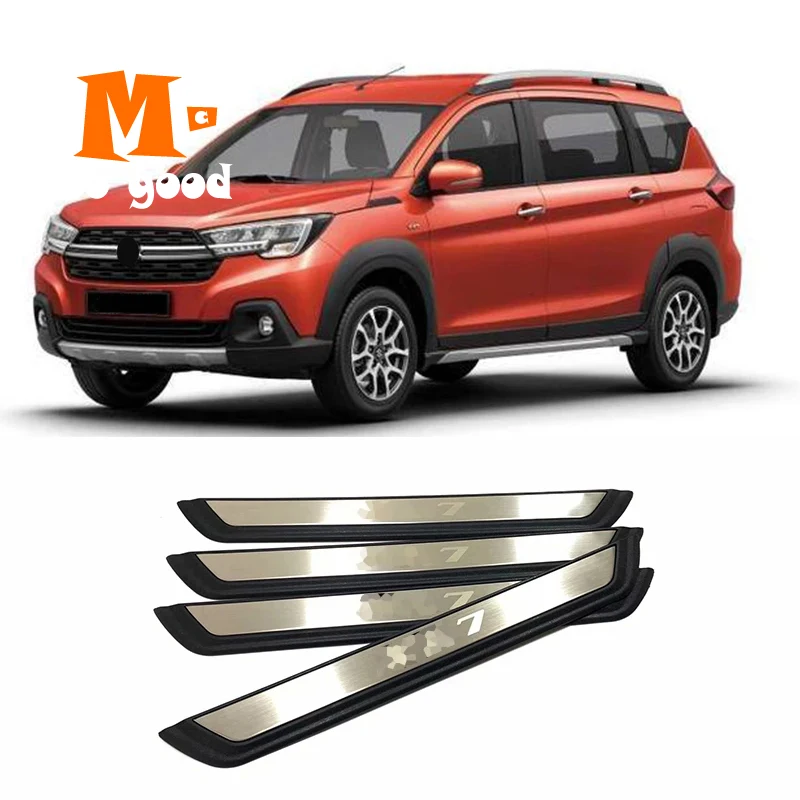 

For Suzuki XL7 XL 7 2020 2021 Stainless Steel 4 Door Sill Scuff Plate Welcome Pedal Car Styling Auto interior Accessories 4pcs