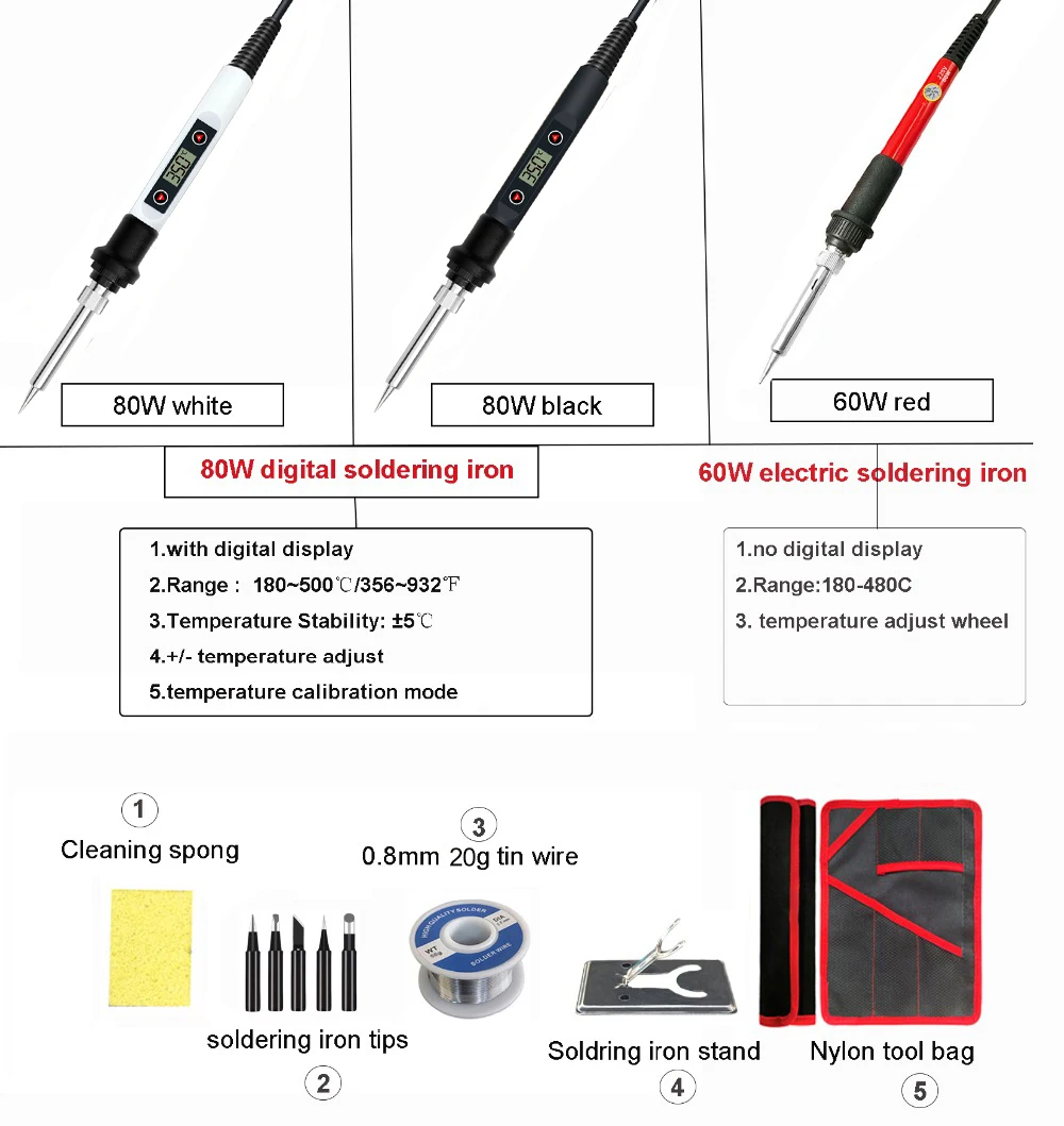 ac 225 arc welder 60W/80W Electric Digital Soldering Iron Station 220V 110V Temperature Adjustable Welding Soldering Tips Tools Accessories best soldering iron