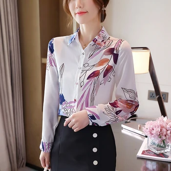 

COIGARSAM Fashion Full Sleeve Shirt Womens tops New Spring Print Women shirts 0291