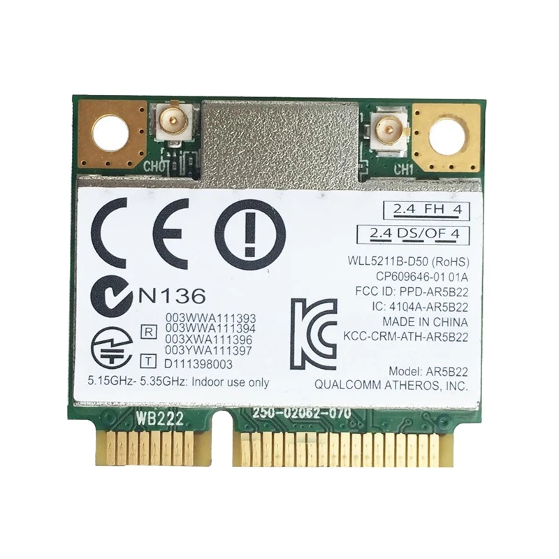 AR9462 AR5B22 WB222 Половина мини PCIe 300 Мбит/с + Bluetooth4.0 WLAN Wifi беспроводная карта|Сетевые