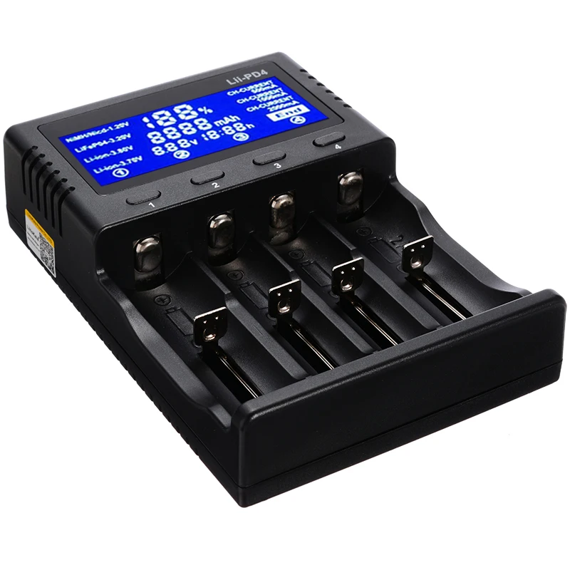 Многофункциональное 4 снимка Lii-PD4 ЖК-зарядное устройство для AA AAA SC C NiMH Cd 18490 18350 17670 17500 Li-Ion IMR