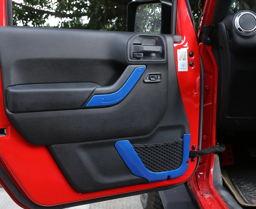 Дверная сетка для хранения струнная сумка декоративная рамка для Jeep Wrangler JK JKU 2011- 2/4 двери автомобиля аксессуары хром синий оранжевый