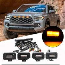 

4PCS Car LED Front Grill Lights for Toyota Tacoma Raptor TRD Off Road Sport 2020 2021 Headlight External Grill Lamp Styling