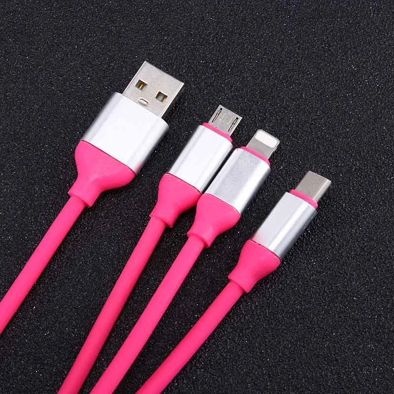 

3 In 1 1.2m USB Cable Micro USB Type-C for Lightning Charging Cables for iPhone Samsung Xiaomi SP99