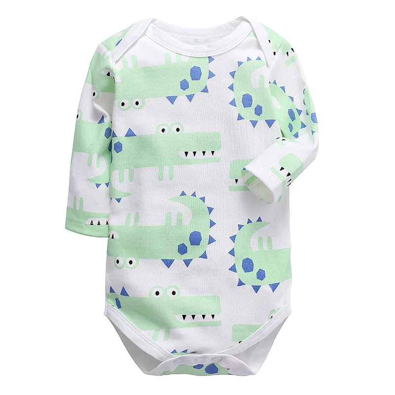 Одежда для маленьких мальчиков Боди для новорожденных с длинными рукавами из хлопка, одежда для маленьких девочек 3, 6, 9, 12, 18, 24 месяцев - Цвет: Армейский зеленый