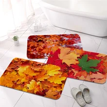 

Autumn leaves fall Printed Flannel Floor Mat Bathroom Decor Carpet Non-Slip For Living Room Kitchen welcome Doormat
