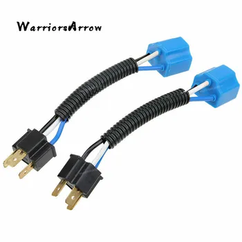

WarriorsArrow 2Pcs H4 9003 Headlight Light Bulb Socket Cable Plug Connector Wiring Harness Ceramic Adapter for H4 headlight bulb