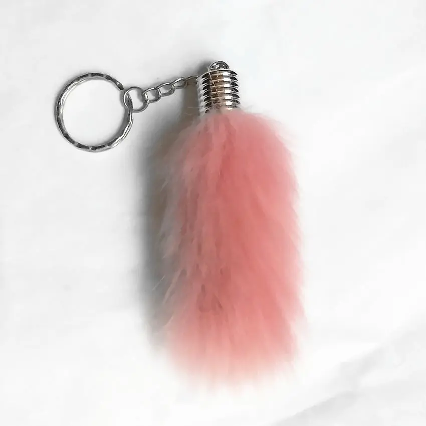 

New Mini Tail Key Chain Colorful Pompons Keychain Faux Fur Home Textile Phone Decoration Pompon Bag Charming Car Tassel Pendant