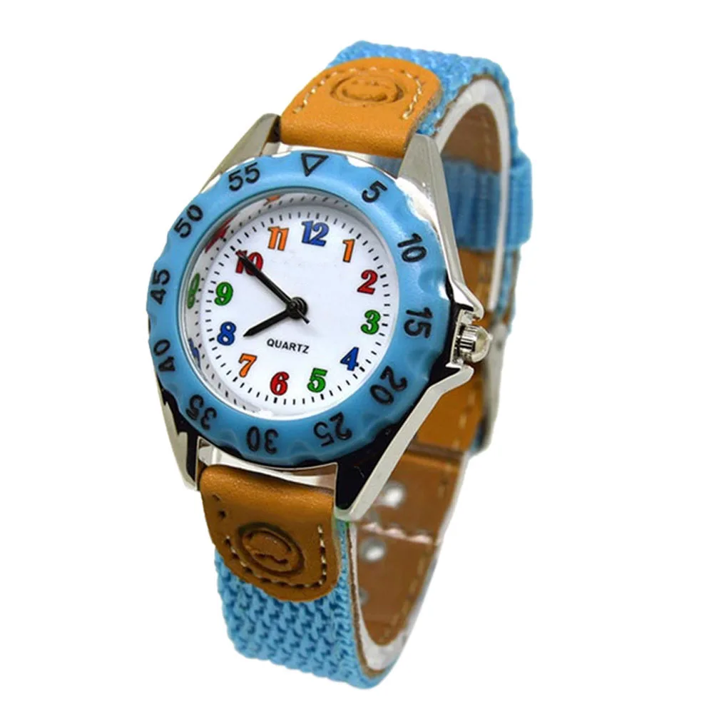 Cute Boys Girls Quartz Watch Kids Children's Fabric Strap Student Time Clock Wristwatch Gifts JAN88