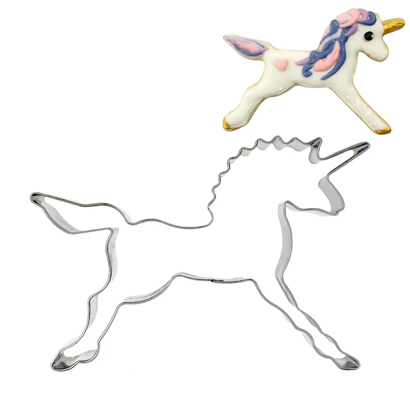 Unicorn Shape Cookie Cutter Cute Biscuit Cutters Metal Pastry Bread Fruit Stainless DH029 | Дом и сад