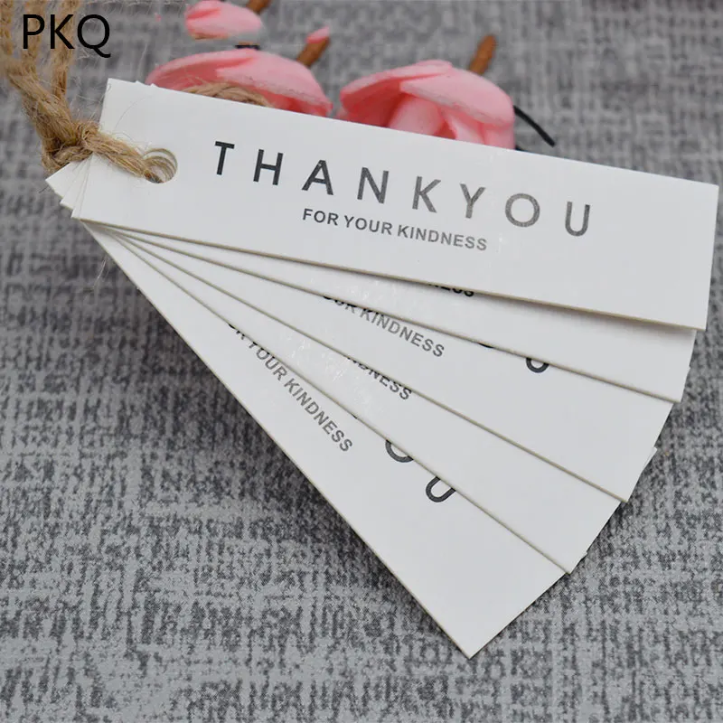 

8.24 100pcs Handmade/Thank You DIY Kraft Paper Tag Gift Label Wedding Party Note Kraft Gift Packaging Supplies