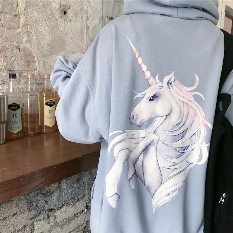 Waitmore Harajuku спортивная женская ins Ранняя осень kpop Корейская версия bf ленивый ветер тонкая молния Единорог пальто