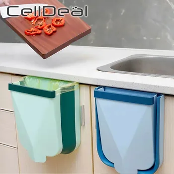 

Multifunctional wall-mounted folding portable household kitchen cabinet bathroom car trash can to save space for waste storage