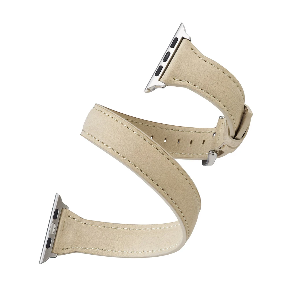 Длинный кожаный ремешок для Apple Watch Iwatch серии 5 4 3 2 1 40 мм 44 мм 38 мм 42 мм двойной тур петля браслет ремень Смарт часы