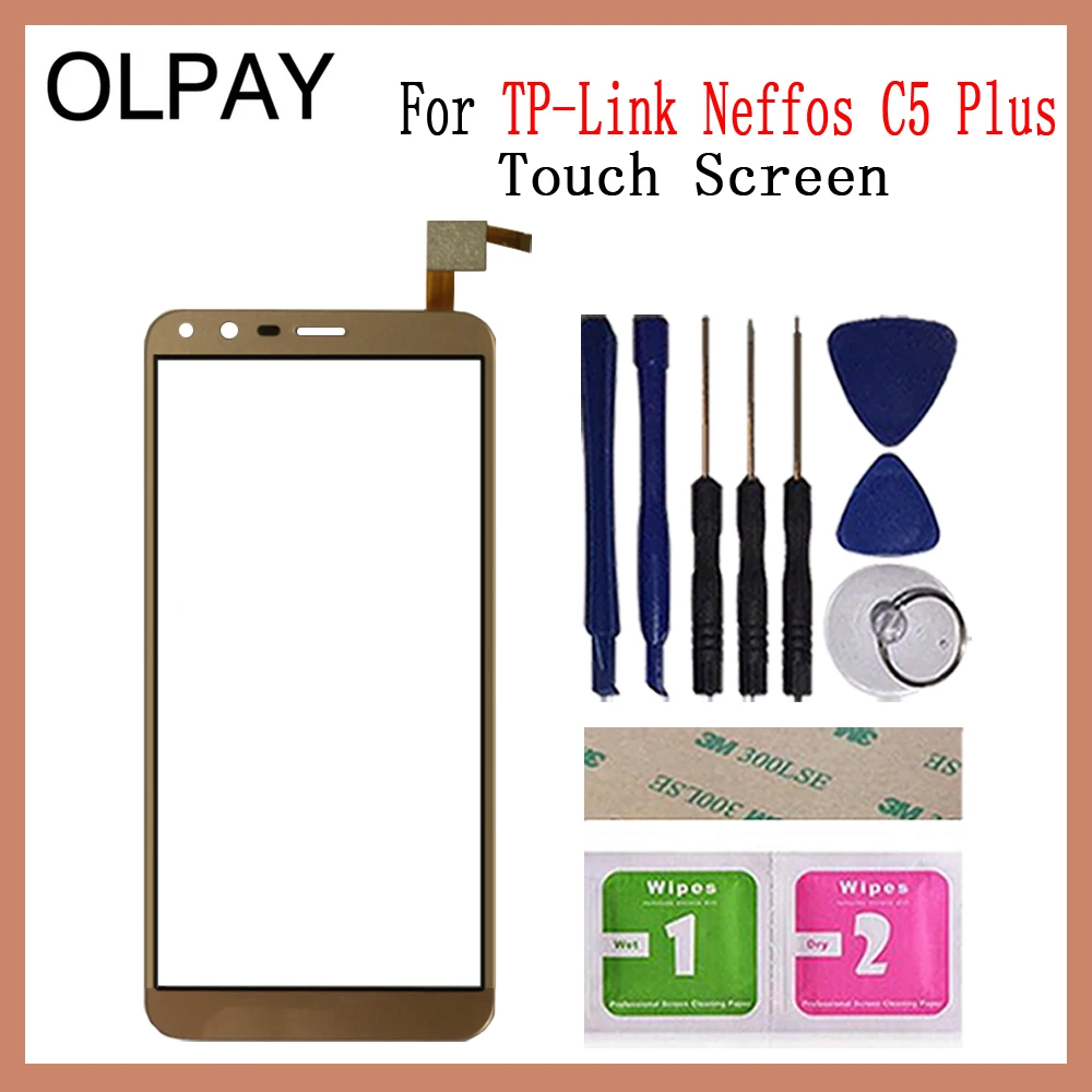 OLPAY 5,3" сенсорный экран для TP-Link Neffos C5 Plus сенсорный экран дигитайзер Панель переднее стекло объектив сенсор инструменты клей+ салфетки