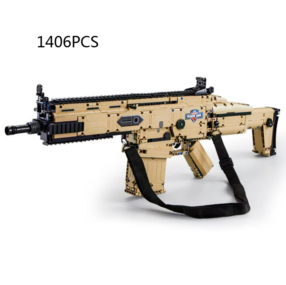 

Simulation modern military weapon Building Blocks shotting Gun 17s Assault rifles Bricks Model BO Toys with bullets collection