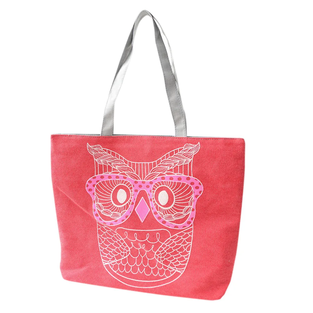 New Fashion Ladies Owl Shopping Handbag Shoulder Canvas Bag Tote Purse Large Capacity Reusable Shopper Bags1121 | Багаж и сумки