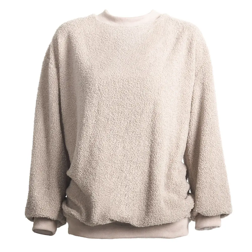 Плюшевый флисовый женский свитер из шерпы, толстые флисовые топы, пушистые пуловеры, зимние теплые женские уличные свитера из шерпы