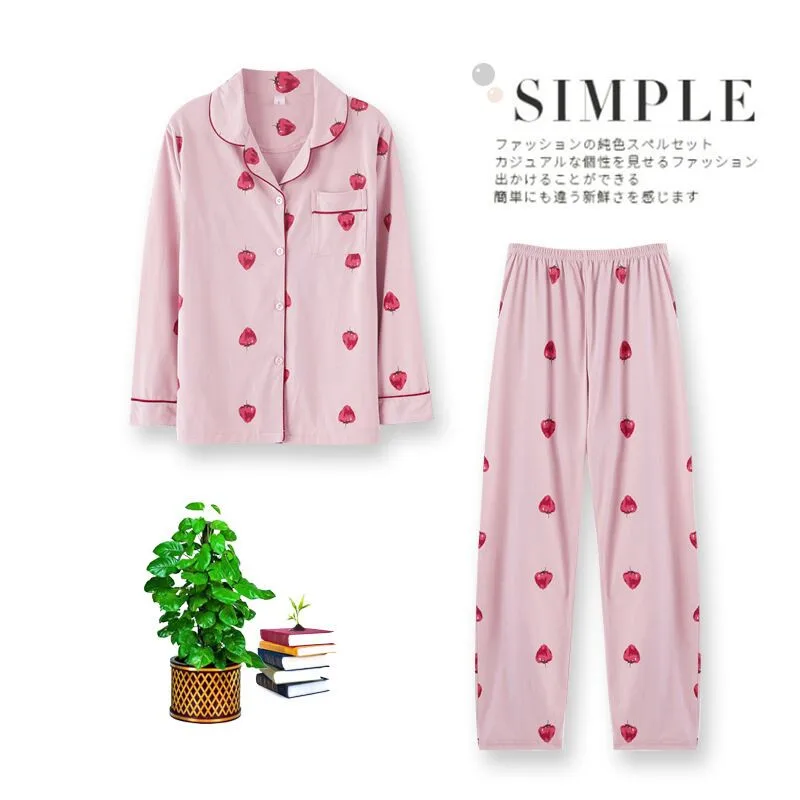 New Women Pajamas Sets Cotton Long Sleeve Autumn Winter Sleepwear Cute Ladies Girl Pijamas Mujer Adult Home Clothes - Цвет: XJ1101