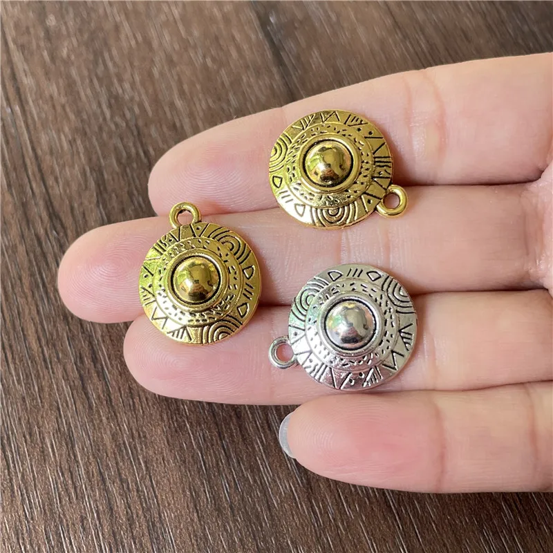 

18*22mm Tibetan Silver And Gold Hat Cover Pendant DIY Jewelry Bracelets Necklace Crafts Making Supplies Amulet Alloy Accessories