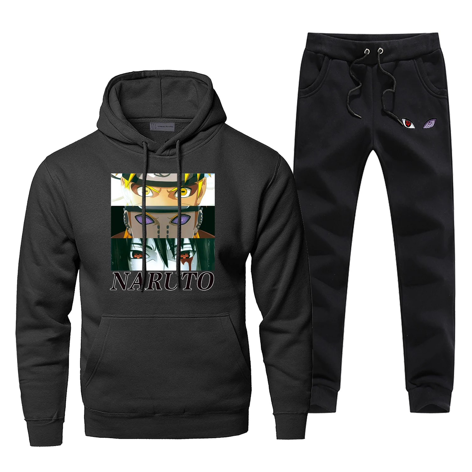 

Naruto Hoodie Pants Set Uchiha Sasuke Men Sweatshirt Male Hoodies Sweatshirts Mens Sets Two Piece Pant Pullover Japan Anime Coat