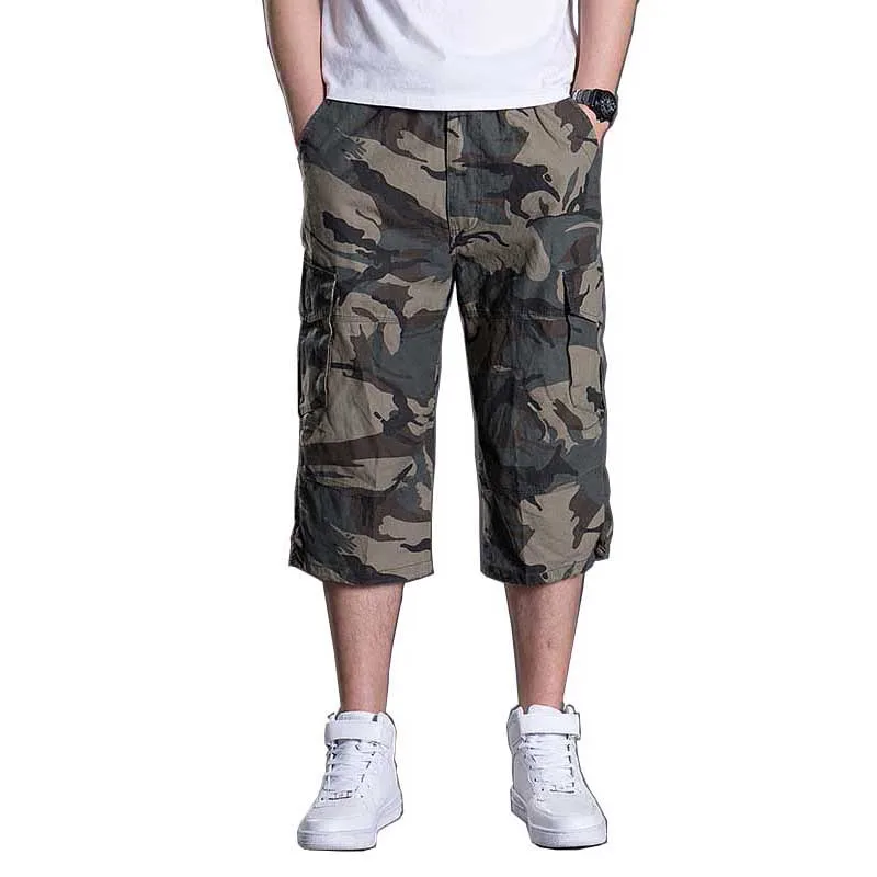Летние мужские шорты, военный камуфляж карго шорты мужские повседневные пляжные шорты Свободные мешковатые прямые шорты большого размера плюс 4XL