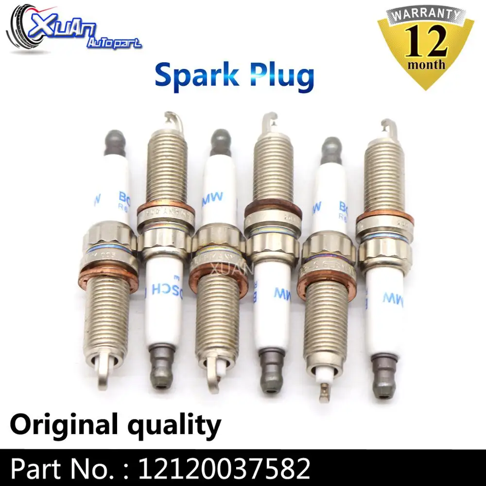 

XUAN 6pcs/lot Iridium Spark Plug 12120037582 For BMW E82 E88 F10 F13 135i 535i X1 335i 435i 535i 640i X3 F25 X5 E70 X6 E72