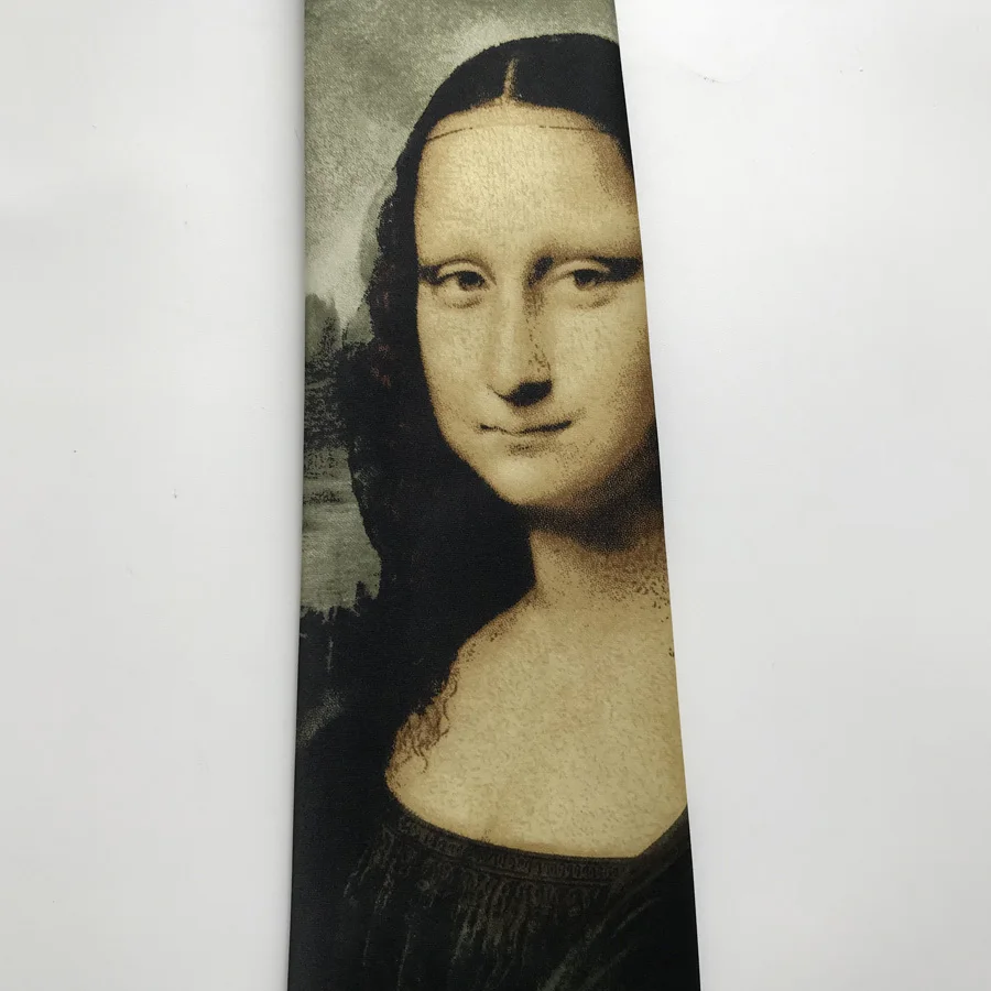 Дизайнерский мужской галстук знаменитая живопись Галстуки Мона Лиза улыбка Gravata для художника