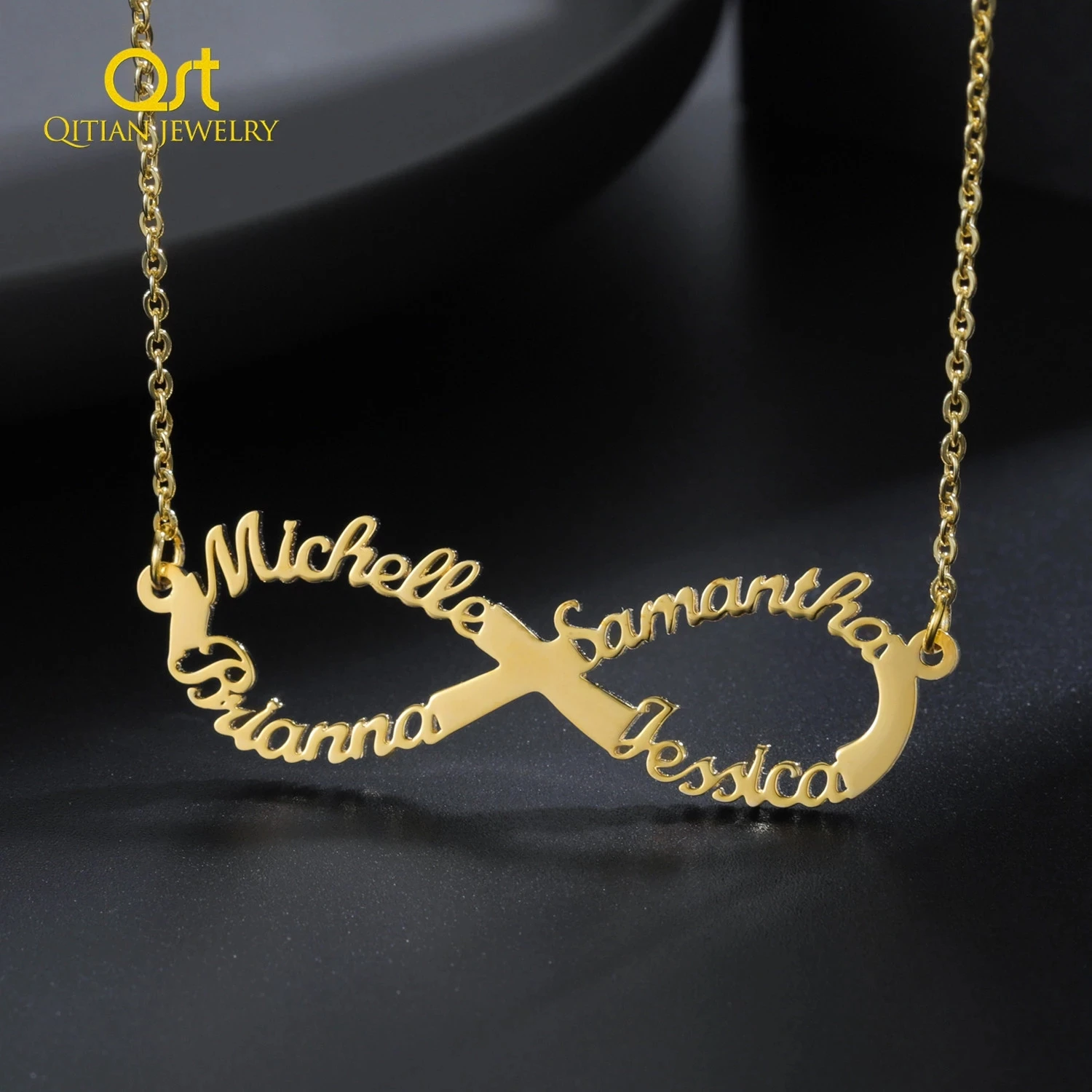 Collar de infinito personalizado, gargantilla de acero inoxidable chapada en oro de 18K, collares personalizados y colgante infinito, collar amistad|Personalizado Collares| - AliExpress