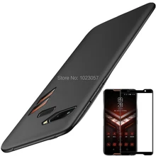 Para asus rog telefone 2018 tpu macio preto com vidro temperado completo para asus zs600kl zs 600kl z01qd asus_z01qd rog 2 zs660kl(China)