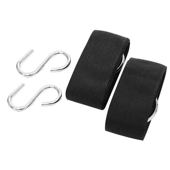 

1 Set Hammock Tree Wrap Straps Nylon Circle Ring Band with S Hooks Outdoor Hammock Tree Hanging Straps Accessories(Black)
