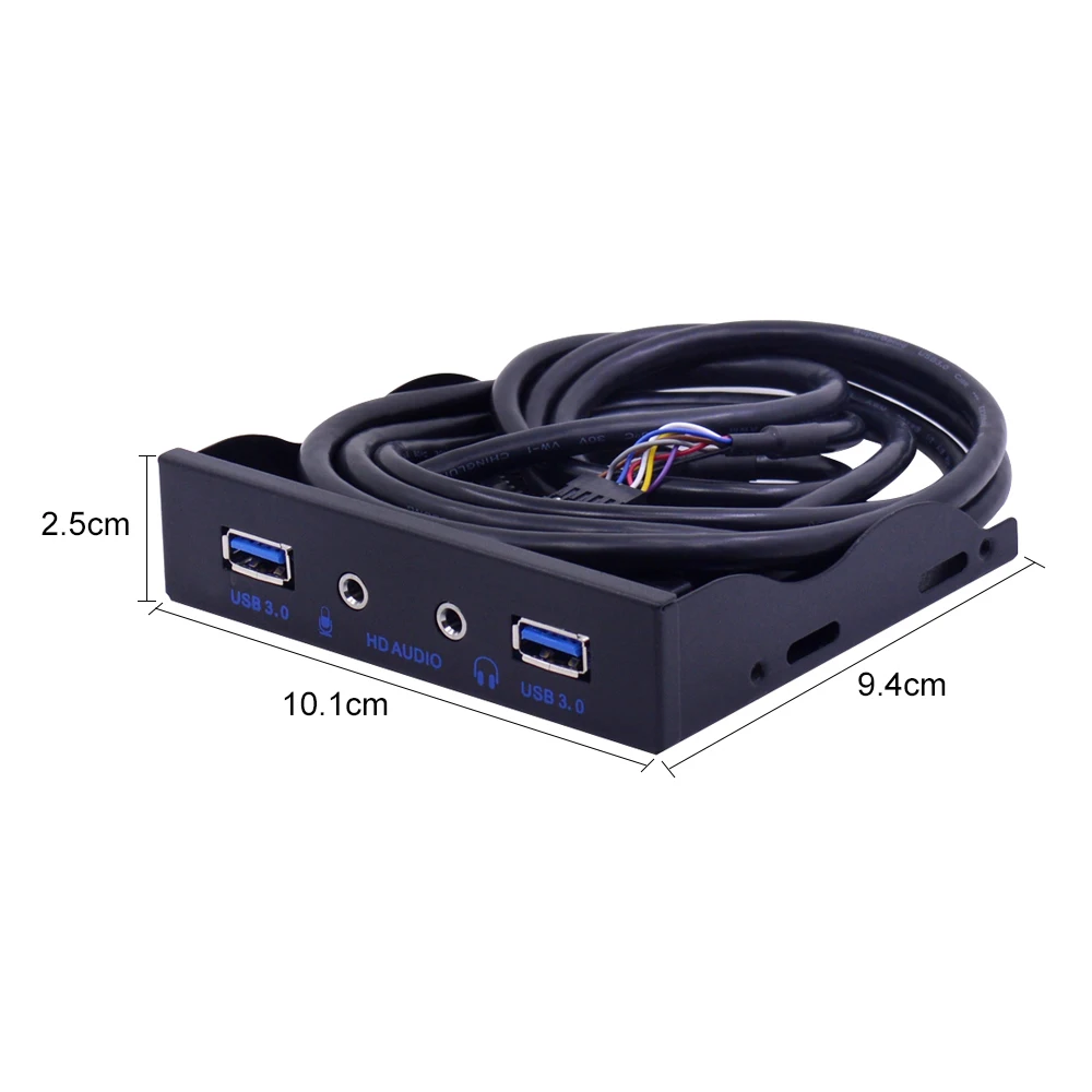 CHIPAL 20Pin 4 порта USB 3,0 концентратор PC Передняя панель кронштейн HD аудио 3,5 мм наушники микрофон разъем для рабочего стола 3," дисковый отсек