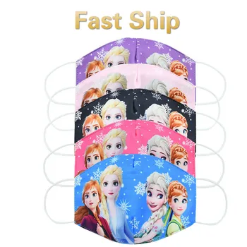 

2020 New Cartoon Disney Frozen Dust Washable Masks Breath Anti-Dust Pollution Face Mouth Mask Breathable For Children Kid Adult