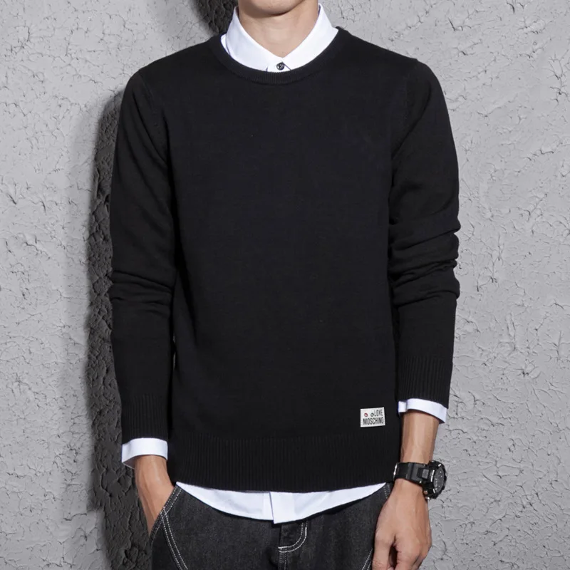 Mens Sweaters 2019 Spring and Autumn New Cotton Slim Solid Round Neck Pullover Men Plus Size Sweater Men Sweater Coats Mens Sweaters 2019 Spring and Autumn New Cotton Slim Solid Round Neck Pullover Men Plus Size Sweater Men Sweater Coats