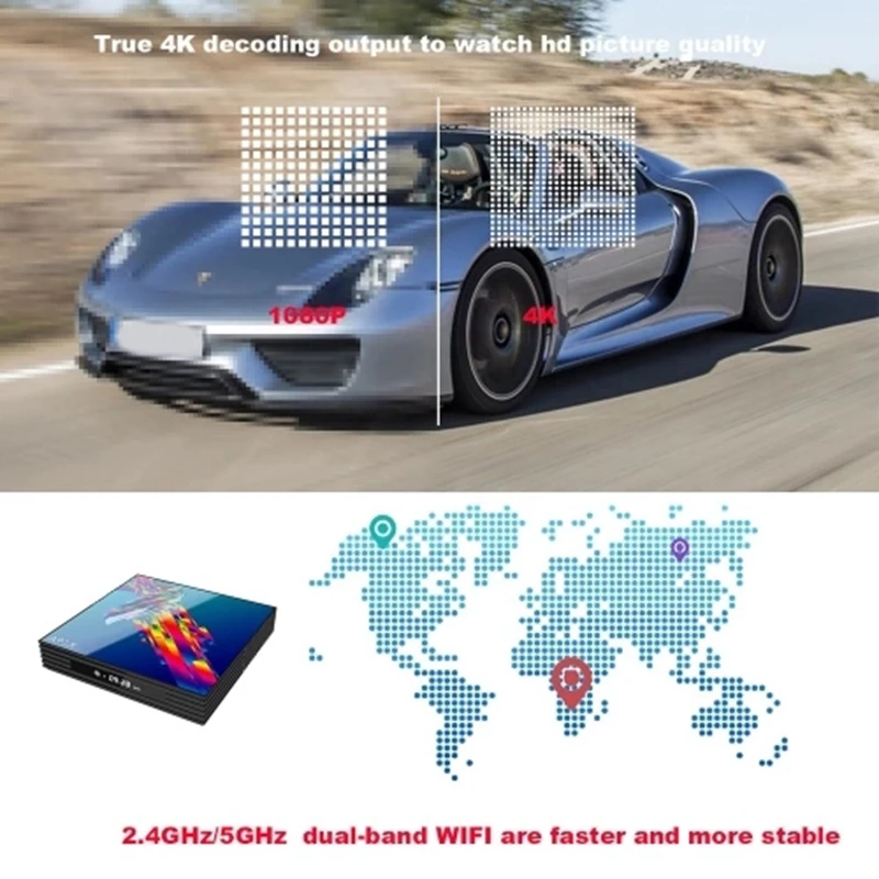A95X R3 Смарт Android 9 0 ТВ коробка RK3318 четырехъядерный 64 бит 2 ГБ/16 ГБ UHD 4K VP9 H.265 4G/5G WiFi BT4.2