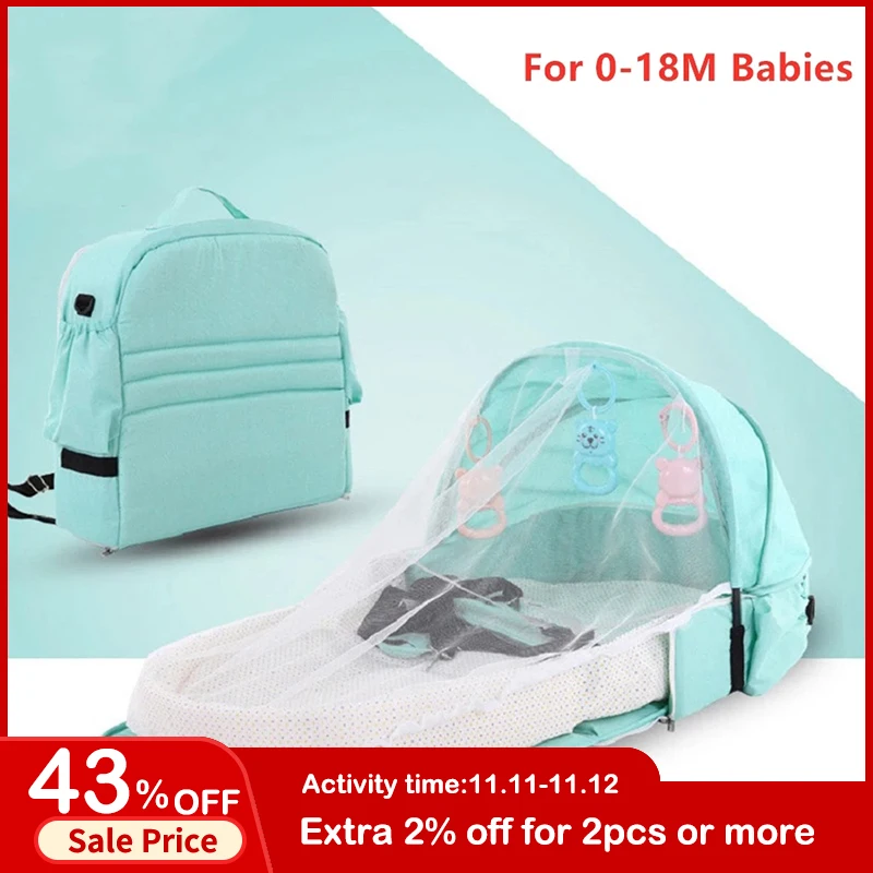 

Portable Baby Bed Newborn Baby Crib Folding Travel Bed Travel Sun Protection Mosquito Net For Baby Sleeping Breathable Soft Crib