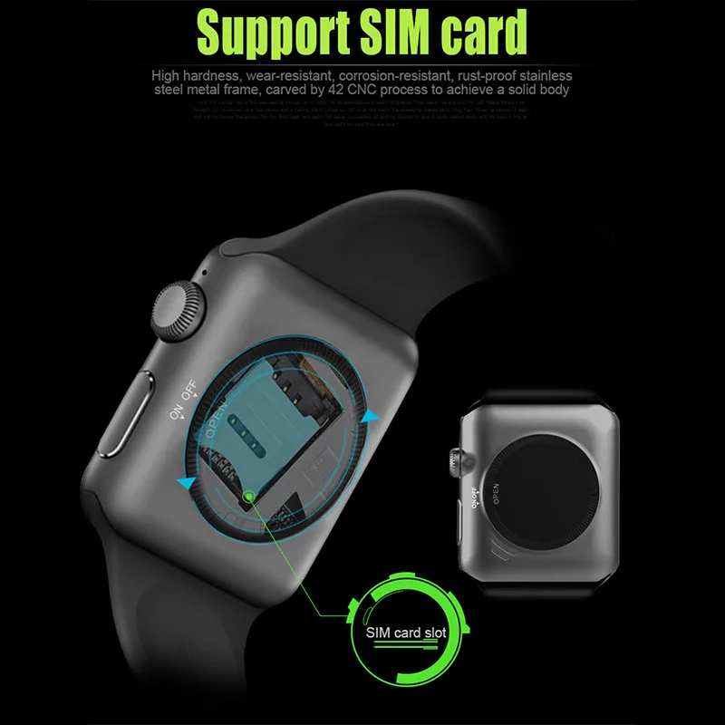  MOMOTS DM09 Full Touch Screen Camera Smart Watch Support SIM Card Phone Call Sleep Monitor Smart Ba - 4000015674134