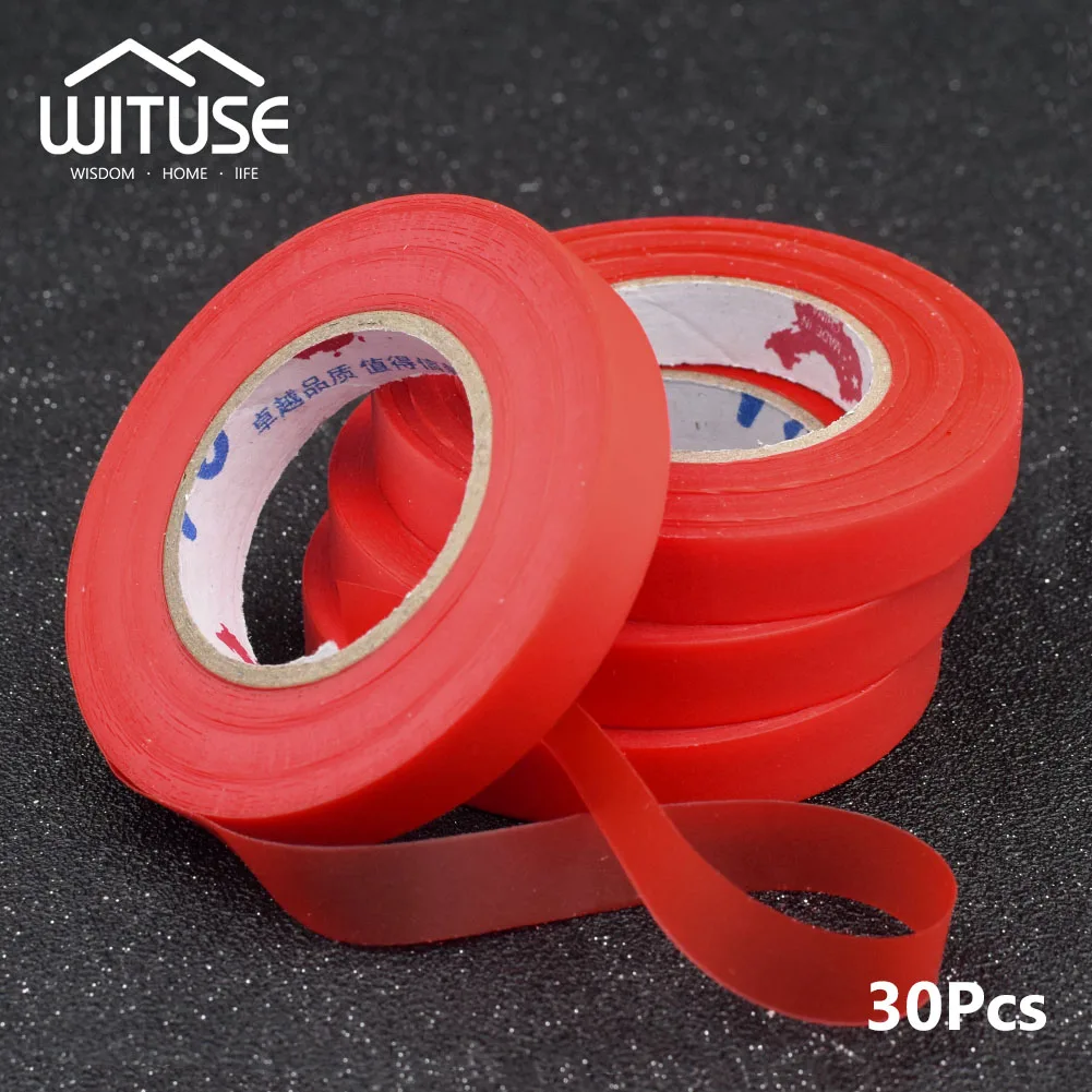 30Pcs Red 30Pcs Garden Tools Plant Branch Tape Tapener Flower Vegetable Garden Tapetool Gardening Tapes for Hand Tying Machine - Цвет: 30Pcs Red