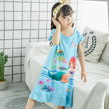 

Fashion Children Clothing Summer Girls Dresses Baby Pajamas Cotton Princess Nightdress Girl Sleepwear Kids cute Nightgown