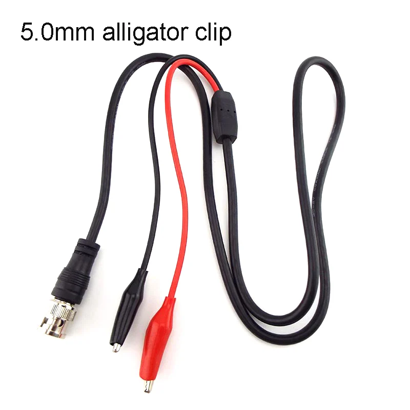 1M 5,0mm pinzas de cocodrilo Cable BNC macho a doble pinza de cocodrilo Cable de prueba de osciloscopio