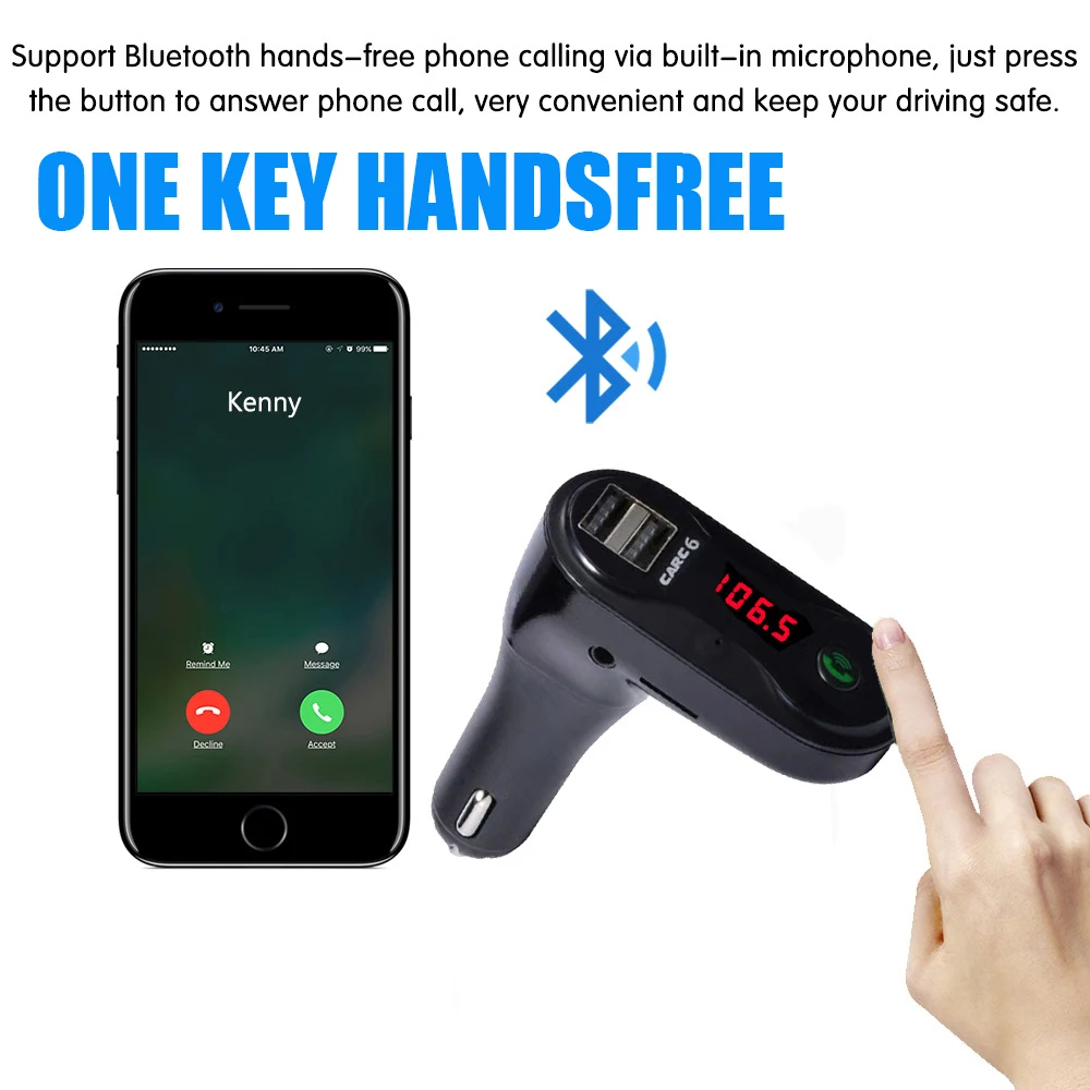 JINSERTA 10 шт./лот беспроводной Bluetooth FM передатчик + AUX модулятор автомобильный
