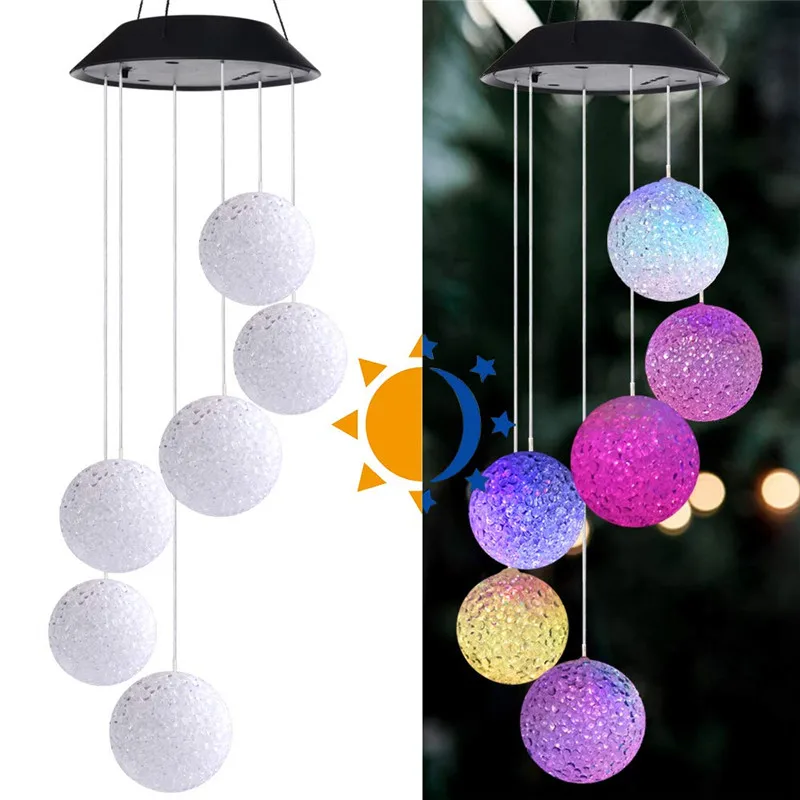 

Solar Powered LED Wind Chime Portable Color Changing Outdoor Windbell Light Fairy Light Christmas Outdoor Decor Garden Led Light