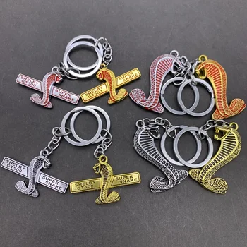 

10x Metal Cobra Snake Emblem Badge Auto Car Keyring Key Ring Chain Keychain For Ford Focus 2 3 Mustang shelby GT Car Accessories